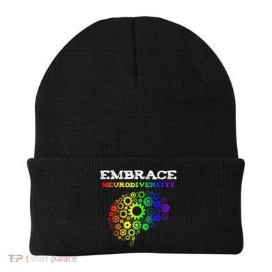 Embrace Neurodiversity Autism ADHD Rainbow Brain Screws Beanie