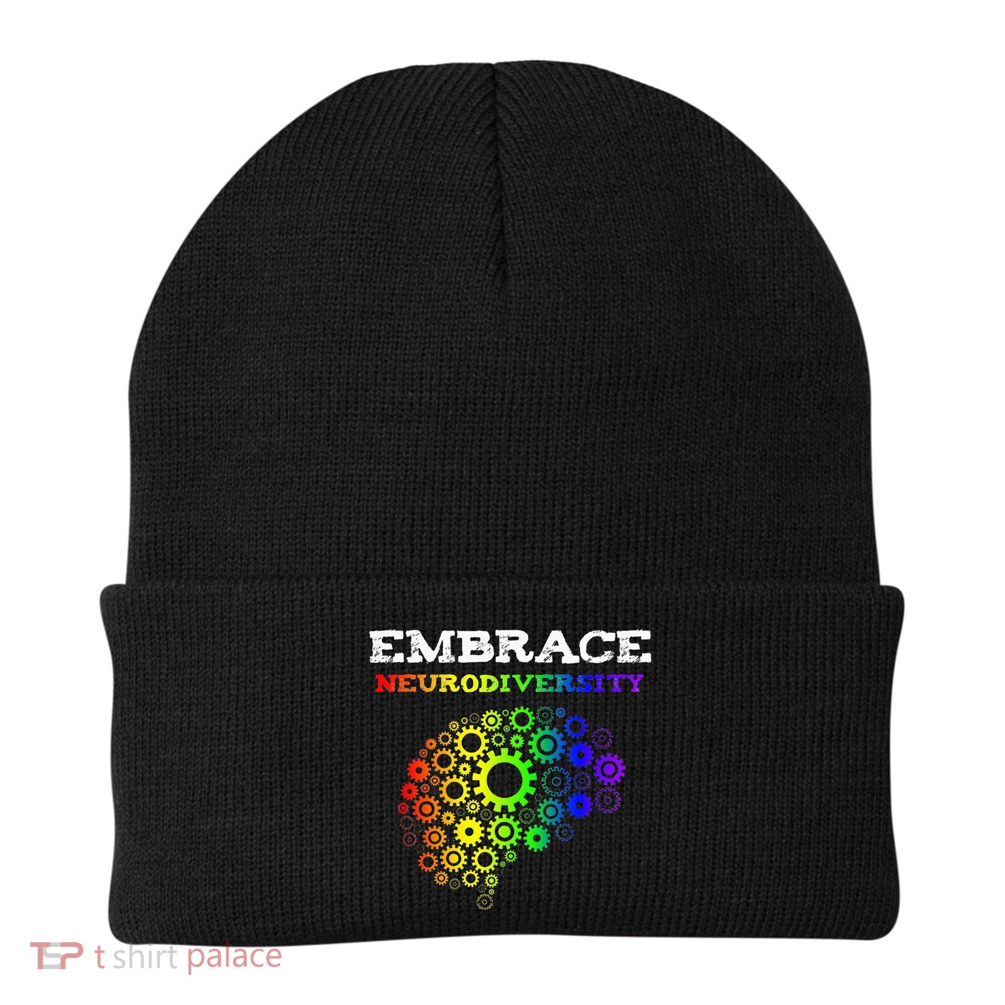 Embrace Neurodiversity Autism ADHD Rainbow Brain Screws Beanie