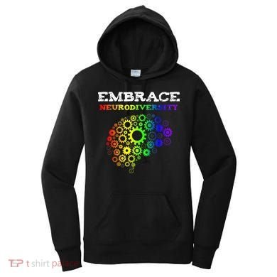 Embrace Neurodiversity Autism ADHD Rainbow Brain Screws Women's Hoodie