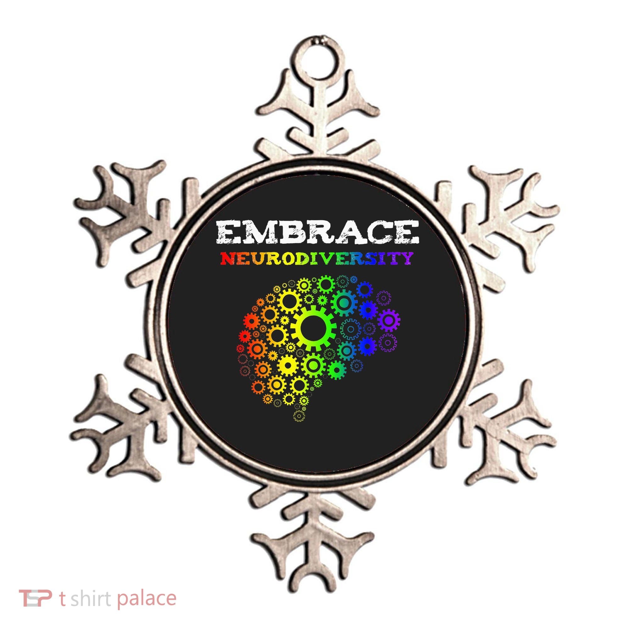 Embrace Neurodiversity Autism ADHD Rainbow Brain Screws Ornament