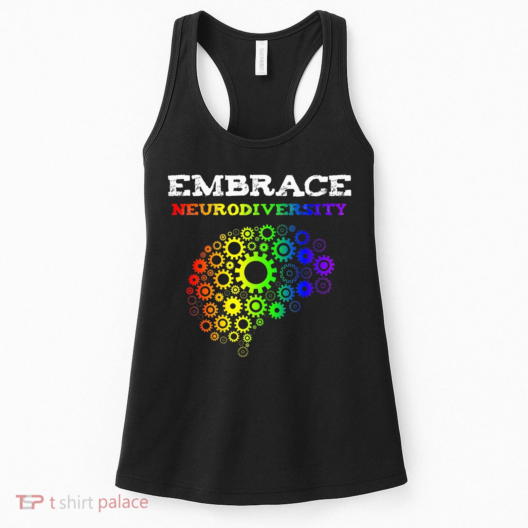 Embrace Neurodiversity Autism ADHD Rainbow Brain Screws Women's Tank Top