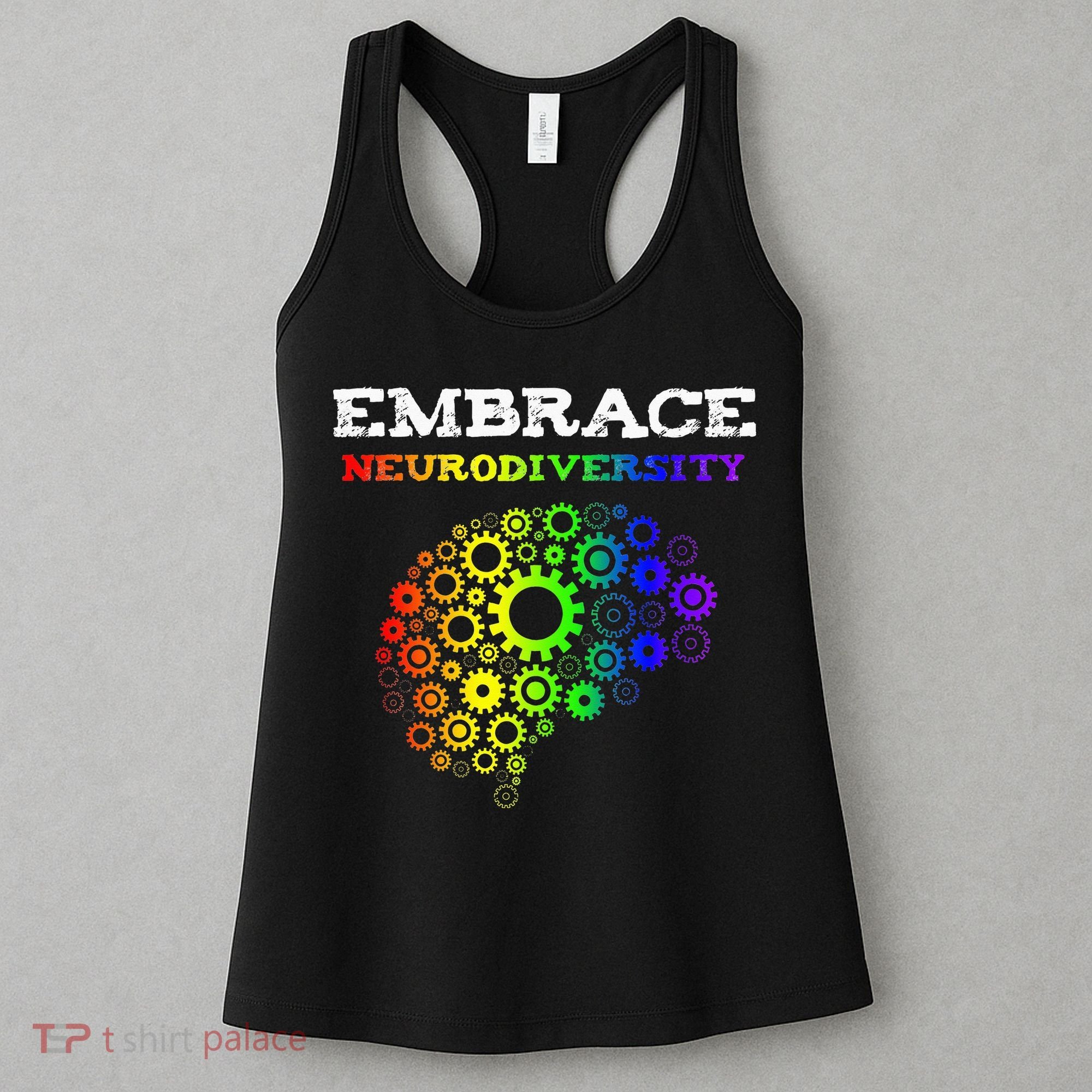 Embrace Neurodiversity Autism ADHD Rainbow Brain Screws Women's Tank Top