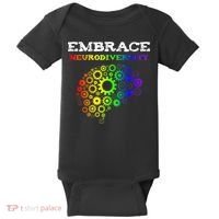 Embrace Neurodiversity Autism ADHD Rainbow Brain Screws Baby Bodysuit thumb 0