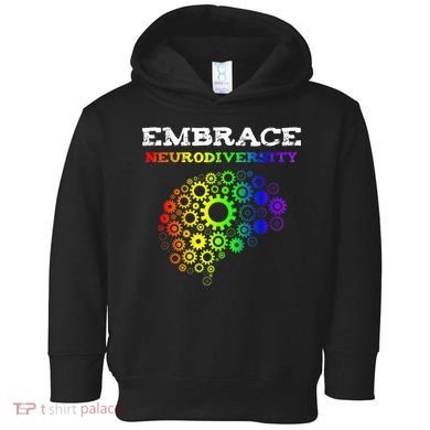 Embrace Neurodiversity Autism ADHD Rainbow Brain Screws Toddler Hoodie
