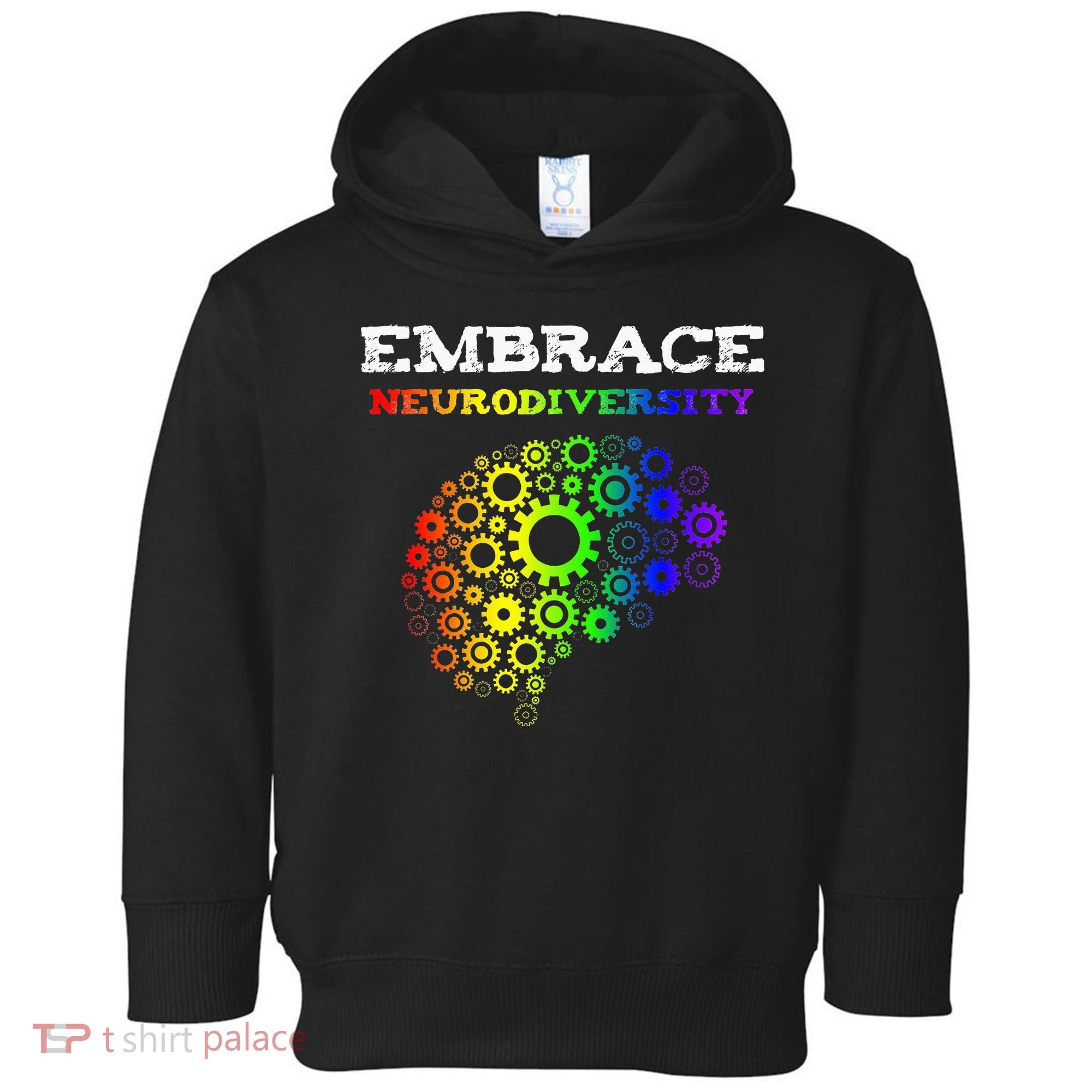 Embrace Neurodiversity Autism ADHD Rainbow Brain Screws Toddler Hoodie