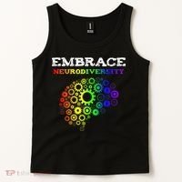Embrace Neurodiversity Autism ADHD Rainbow Brain Screws Tank Top thumb 2