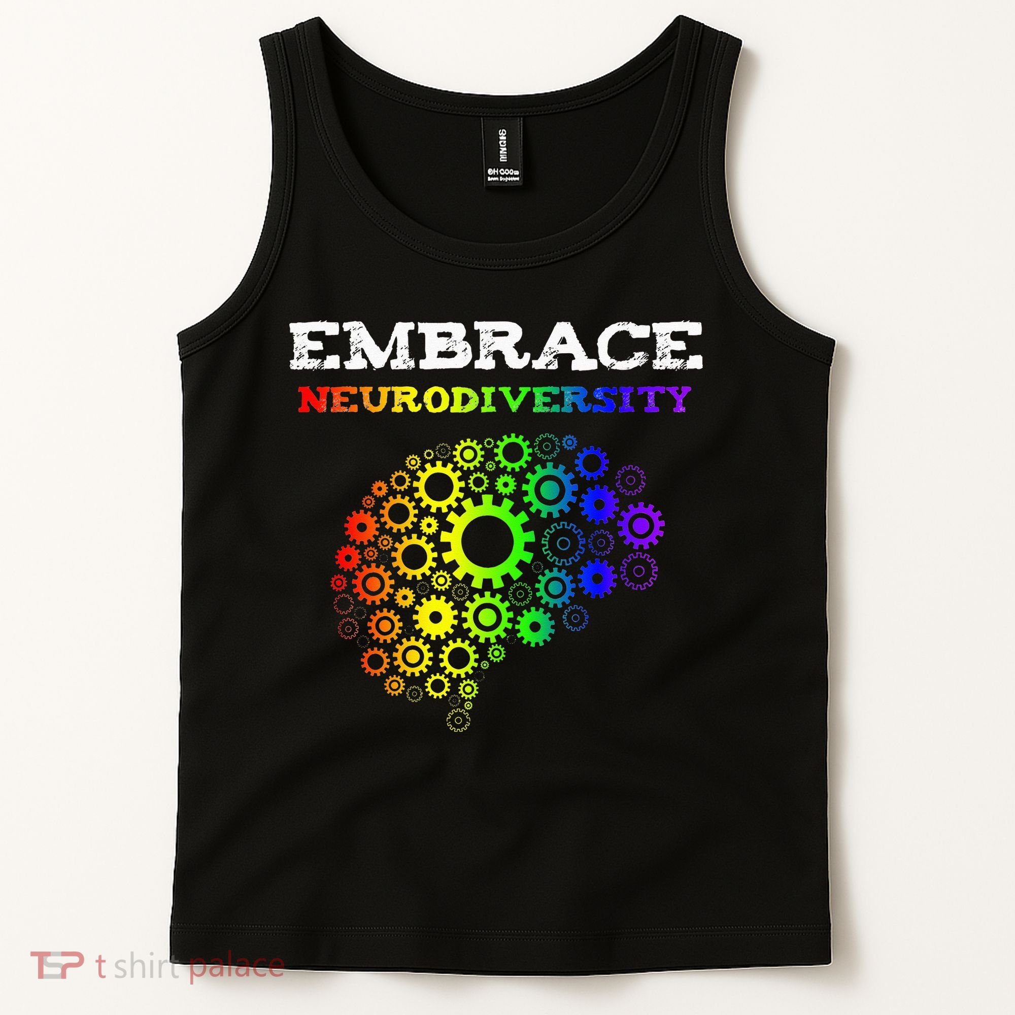 Embrace Neurodiversity Autism ADHD Rainbow Brain Screws Tank Top