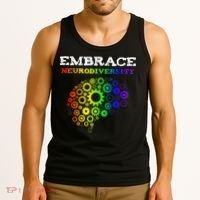Embrace Neurodiversity Autism ADHD Rainbow Brain Screws Tank Top thumb 3