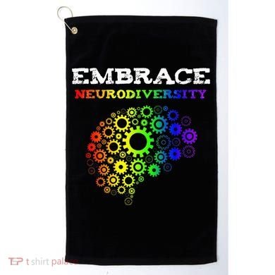 Embrace Neurodiversity Autism ADHD Rainbow Brain Screws Golf Towel