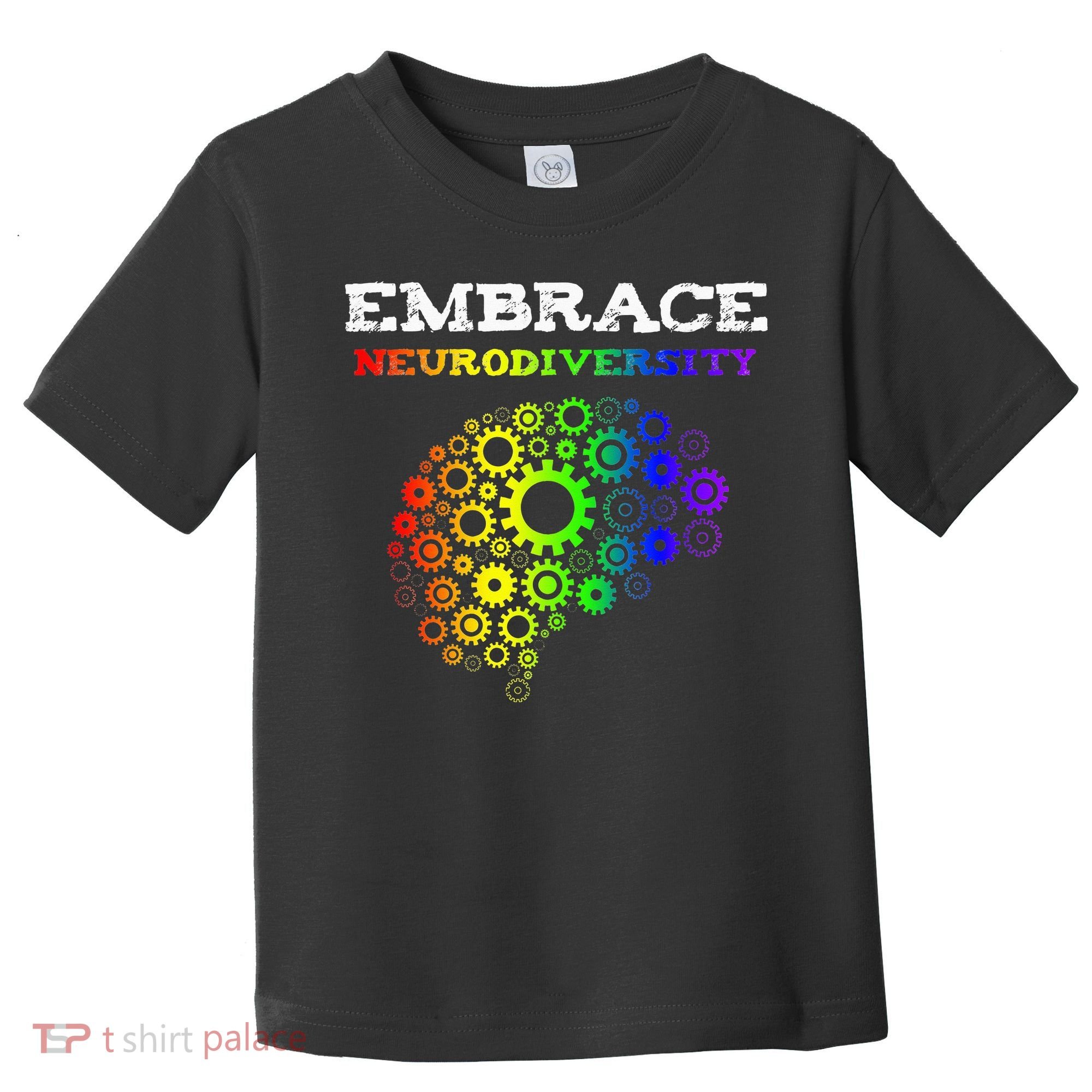 Embrace Neurodiversity Autism ADHD Rainbow Brain Screws Toddler T-Shirt