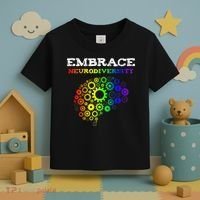 Embrace Neurodiversity Autism ADHD Rainbow Brain Screws Toddler T-Shirt thumb 3