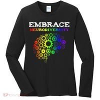 Embrace Neurodiversity Autism ADHD Rainbow Brain Screws Women's Long Sleeve Shirt thumb 0