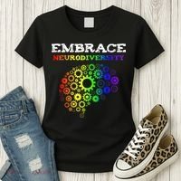Embrace Neurodiversity Autism ADHD Rainbow Brain Screws Women's T-Shirt thumb 3
