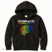 Embrace Neurodiversity Autism ADHD Rainbow Brain Screws Kids Hoodie thumb 0