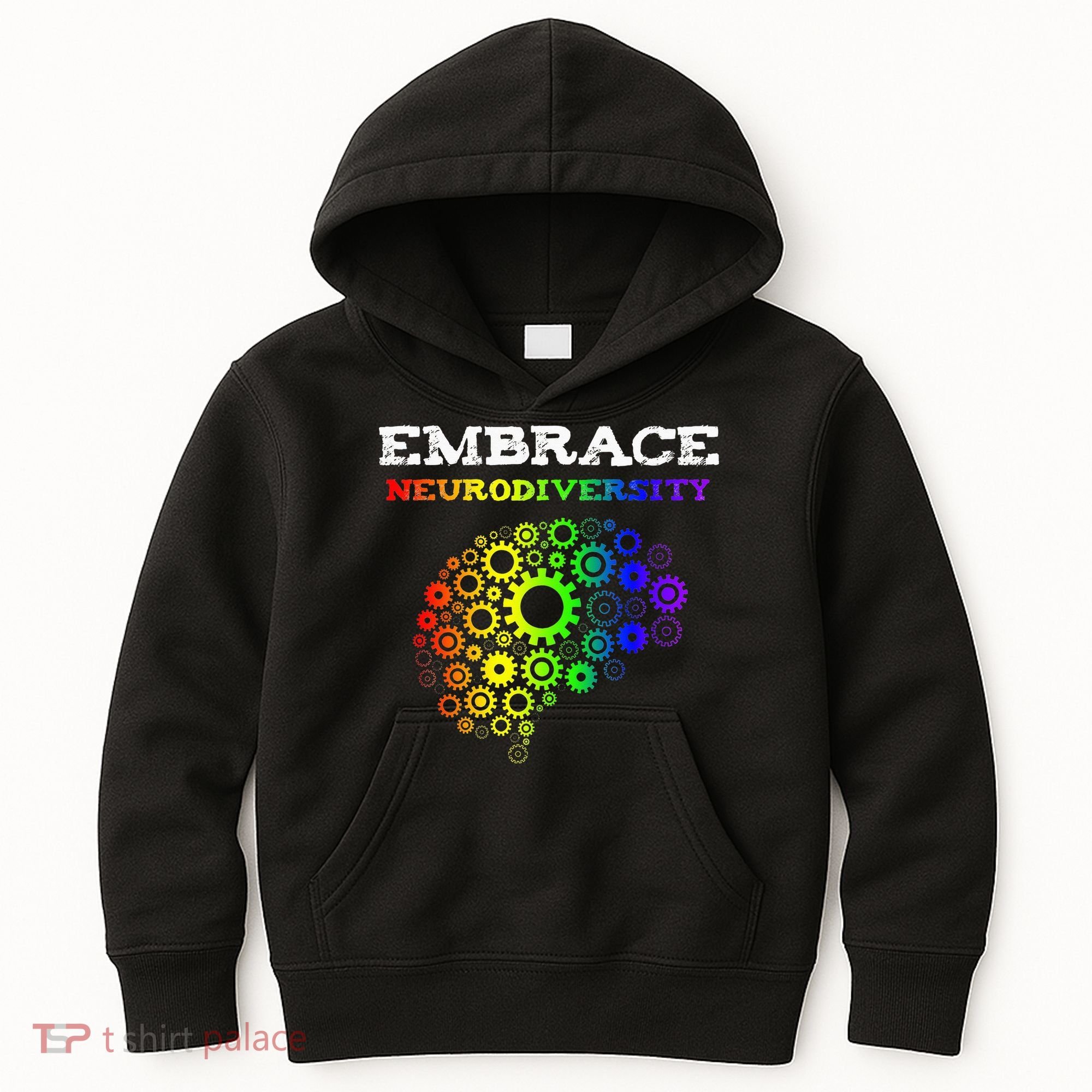 Embrace Neurodiversity Autism ADHD Rainbow Brain Screws Kids Hoodie