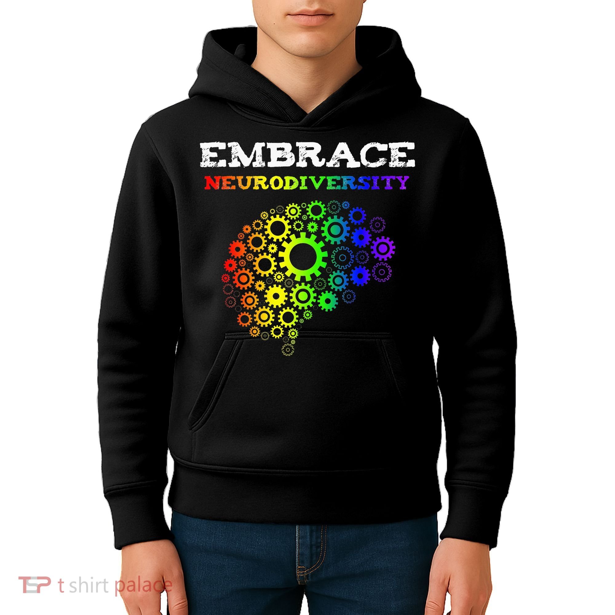 Embrace Neurodiversity Autism ADHD Rainbow Brain Screws Kids Hoodie