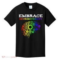 Embrace Neurodiversity Autism ADHD Rainbow Brain Screws Kids T-Shirt thumb 0