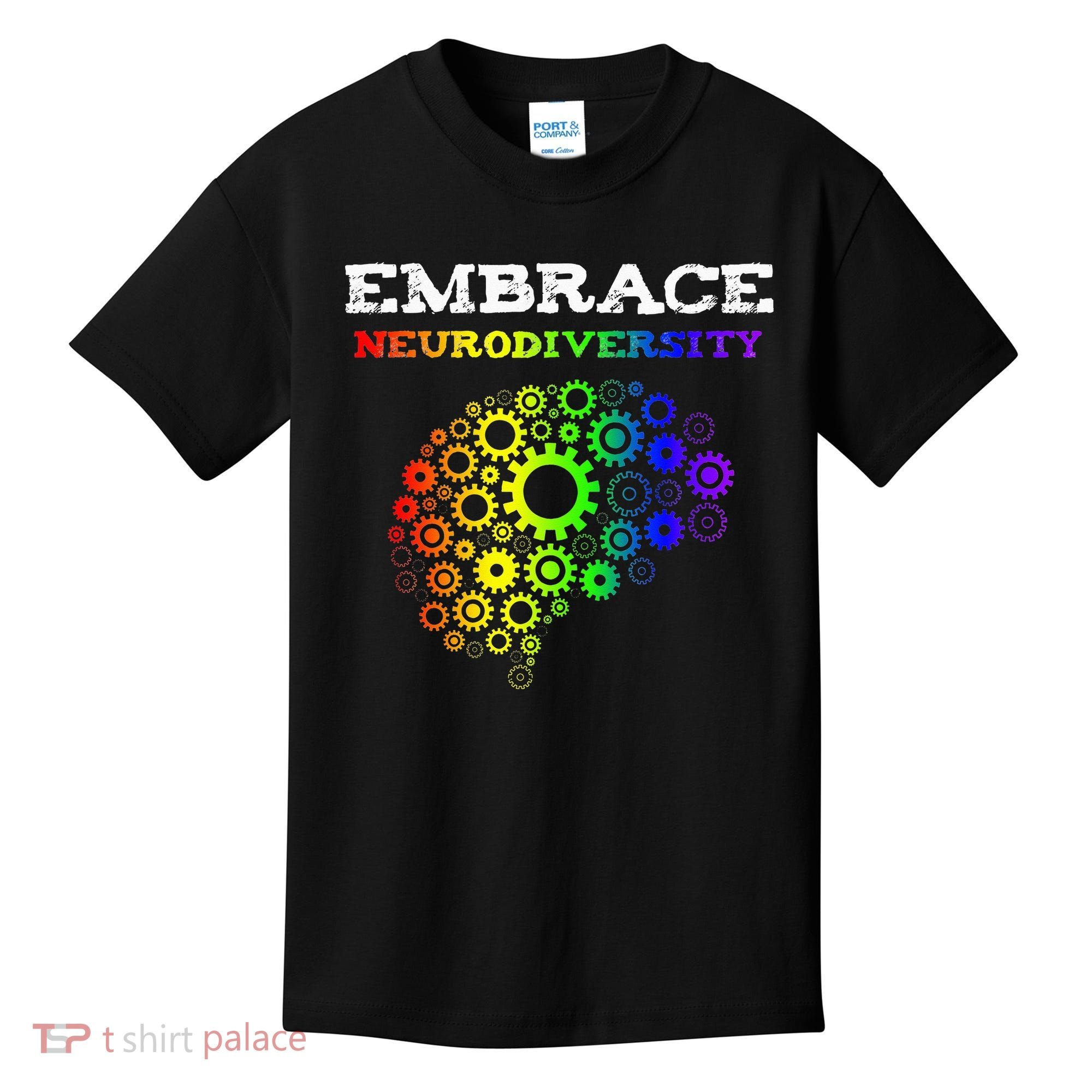 Embrace Neurodiversity Autism ADHD Rainbow Brain Screws Kids T-Shirt