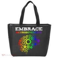 Embrace Neurodiversity Autism ADHD Rainbow Brain Screws Tote Bag thumb 0