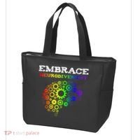 Embrace Neurodiversity Autism ADHD Rainbow Brain Screws Tote Bag thumb 3