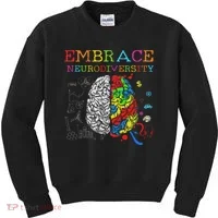 Embrace Neurodiversity Adhd Autism Asd Kids Sweatshirt thumb 0