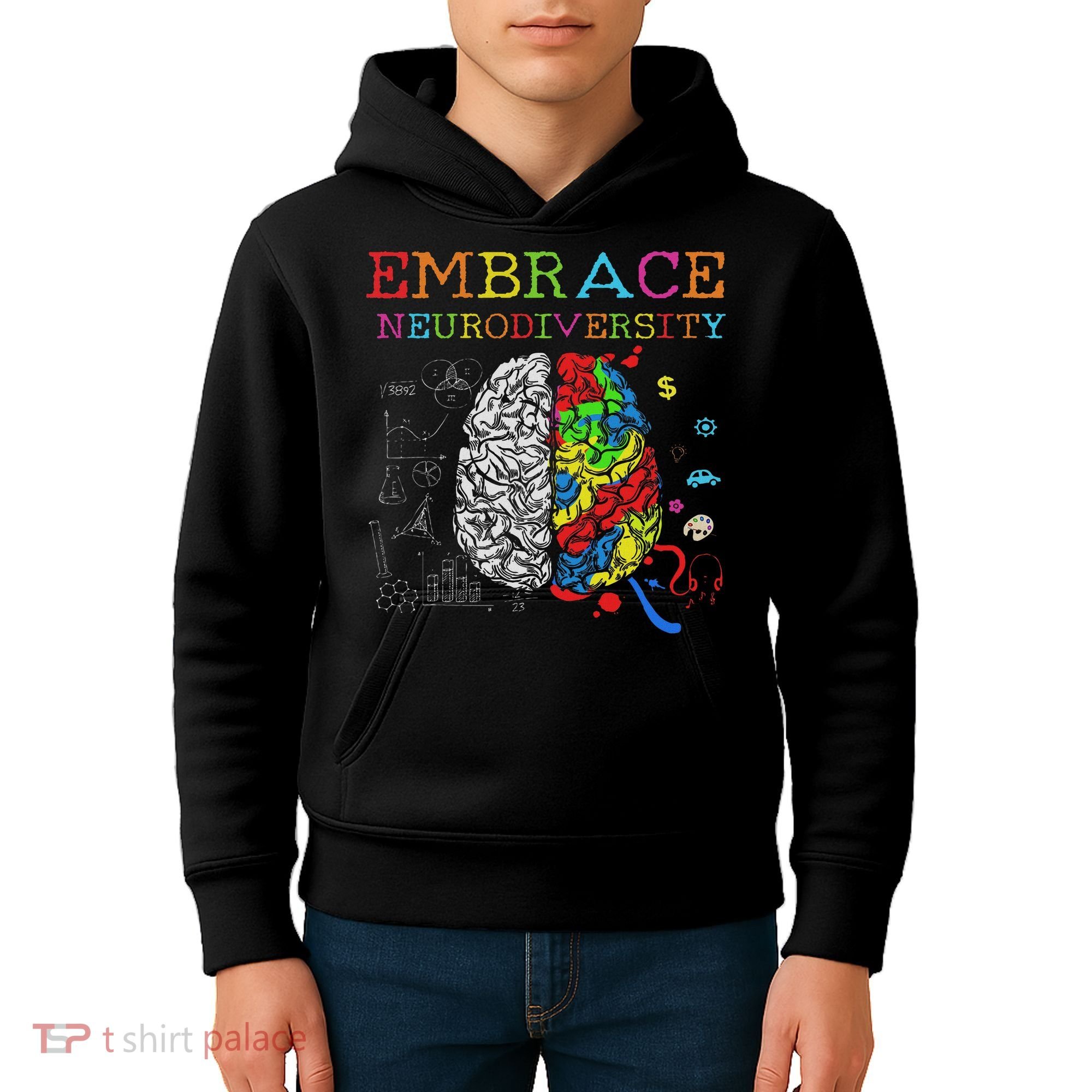 Embrace Neurodiversity Adhd Autism Asd Kids Hoodie