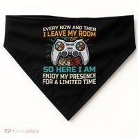 Every Now And Then I Leave My Room Funny Gaming USA-Made Doggie Bandana thumb 0