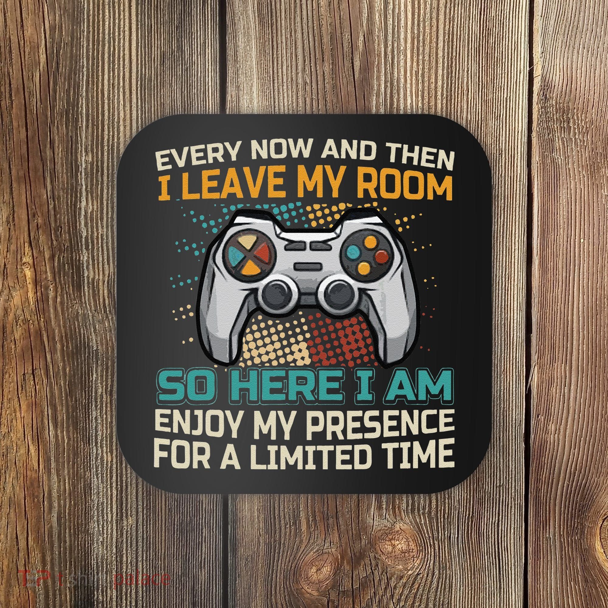 Every Now And Then I Leave My Room Funny Gaming Coaster