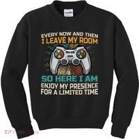 Every Now And Then I Leave My Room Funny Gaming Kids Sweatshirt thumb 0