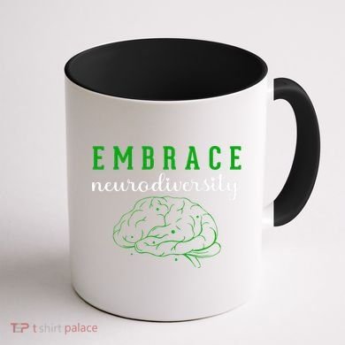 Embrace Neurodiversity ADHD Autism Awareness Coffee Mug back