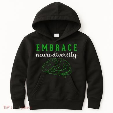Embrace Neurodiversity ADHD Autism Awareness Kids Hoodie