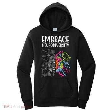 Embrace Neurodiversity Colorful Brain Women's Hoodie
