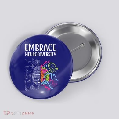Embrace Neurodiversity Colorful Brain Button