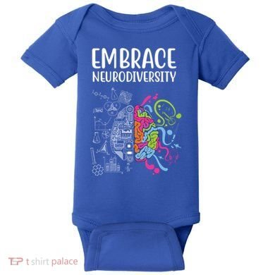 Embrace Neurodiversity Colorful Brain Baby Bodysuit