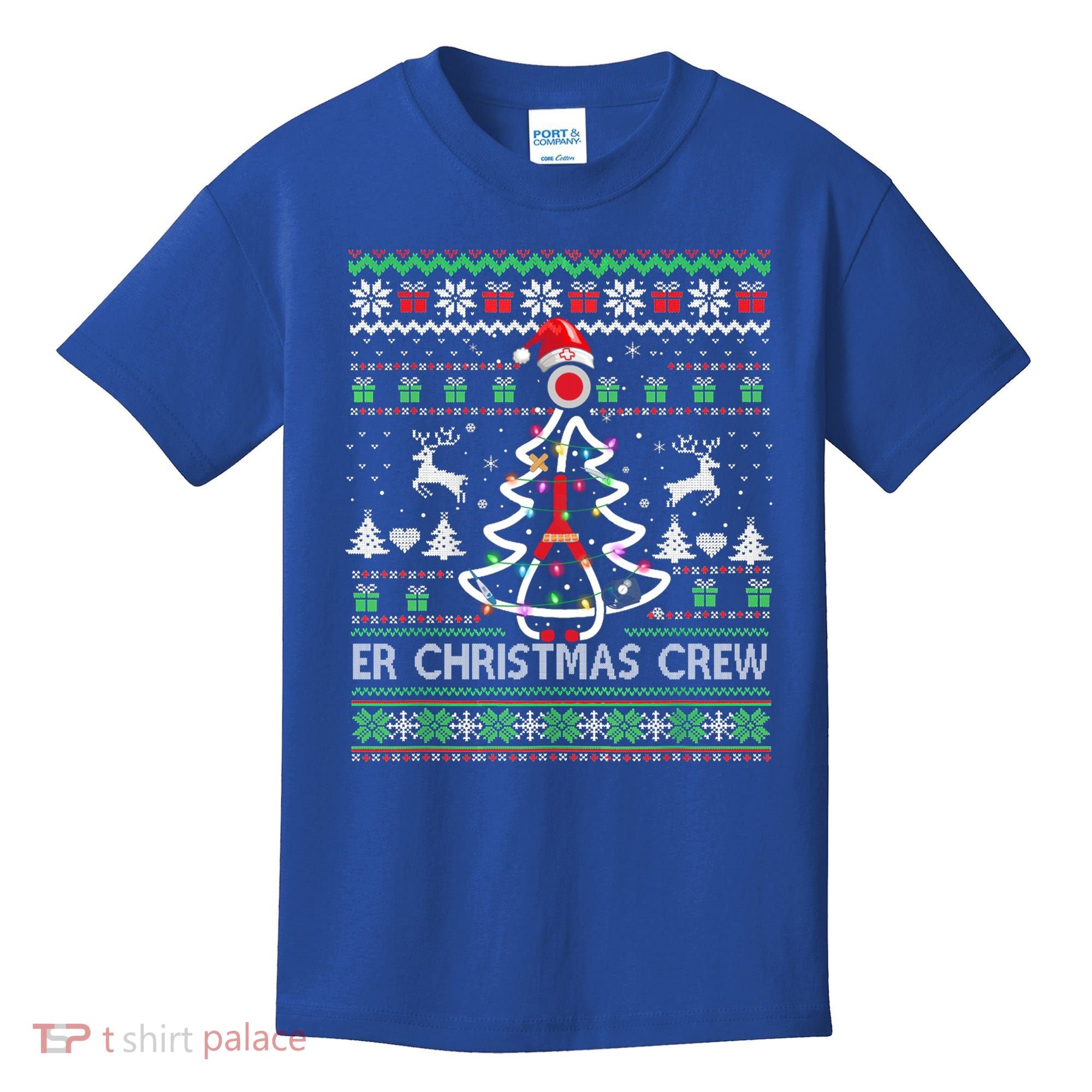 Er Nurse Christmas Crew Emergency Room Icu Nursing Squad Gift Kids T-Shirt