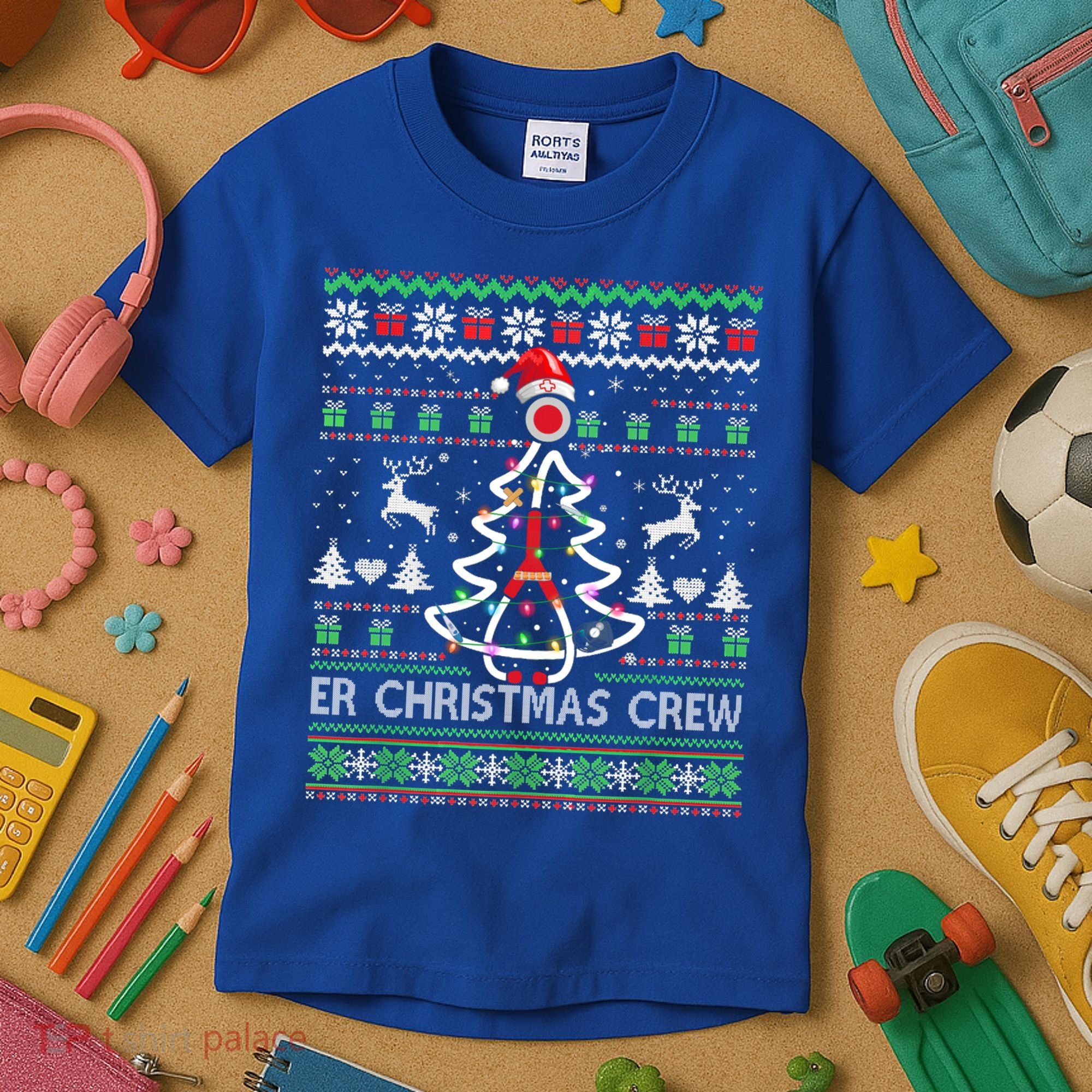 Er Nurse Christmas Crew Emergency Room Icu Nursing Squad Gift Kids T-Shirt