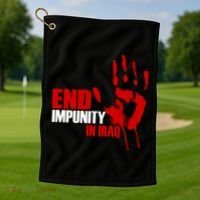 End Impunity In Iraq Golf Towel thumb 1
