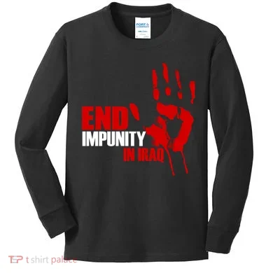 End Impunity In Iraq Kids Long Sleeve Shirt