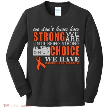 Endometrial Cancer Awareness Kids Long Sleeve Shirt