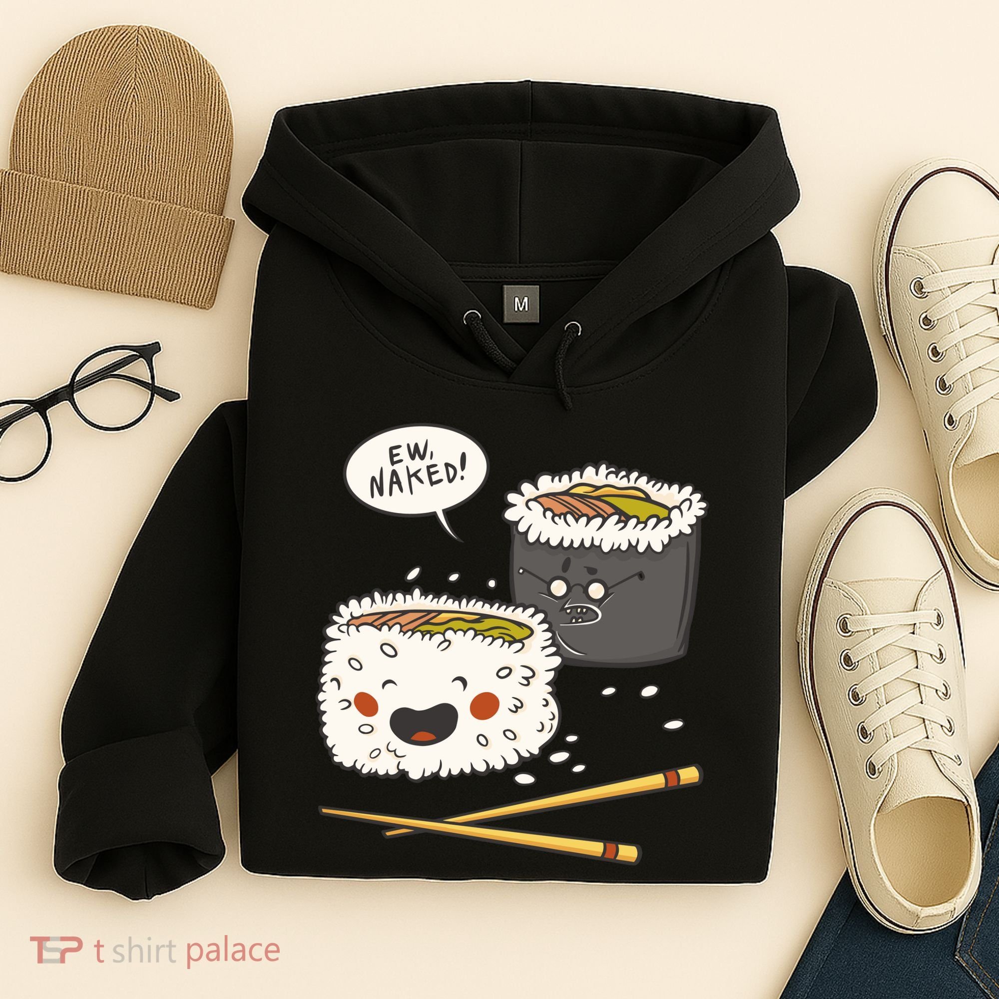 Ew Naked Funny Sushi Hoodie