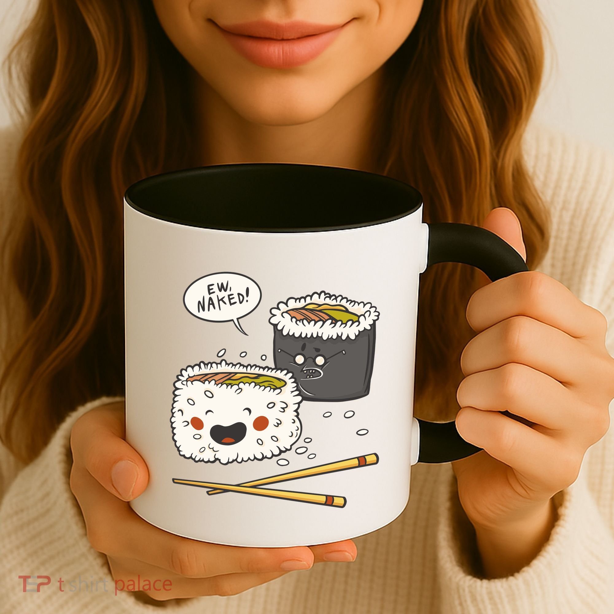 Ew Naked Funny Sushi Coffee Mug