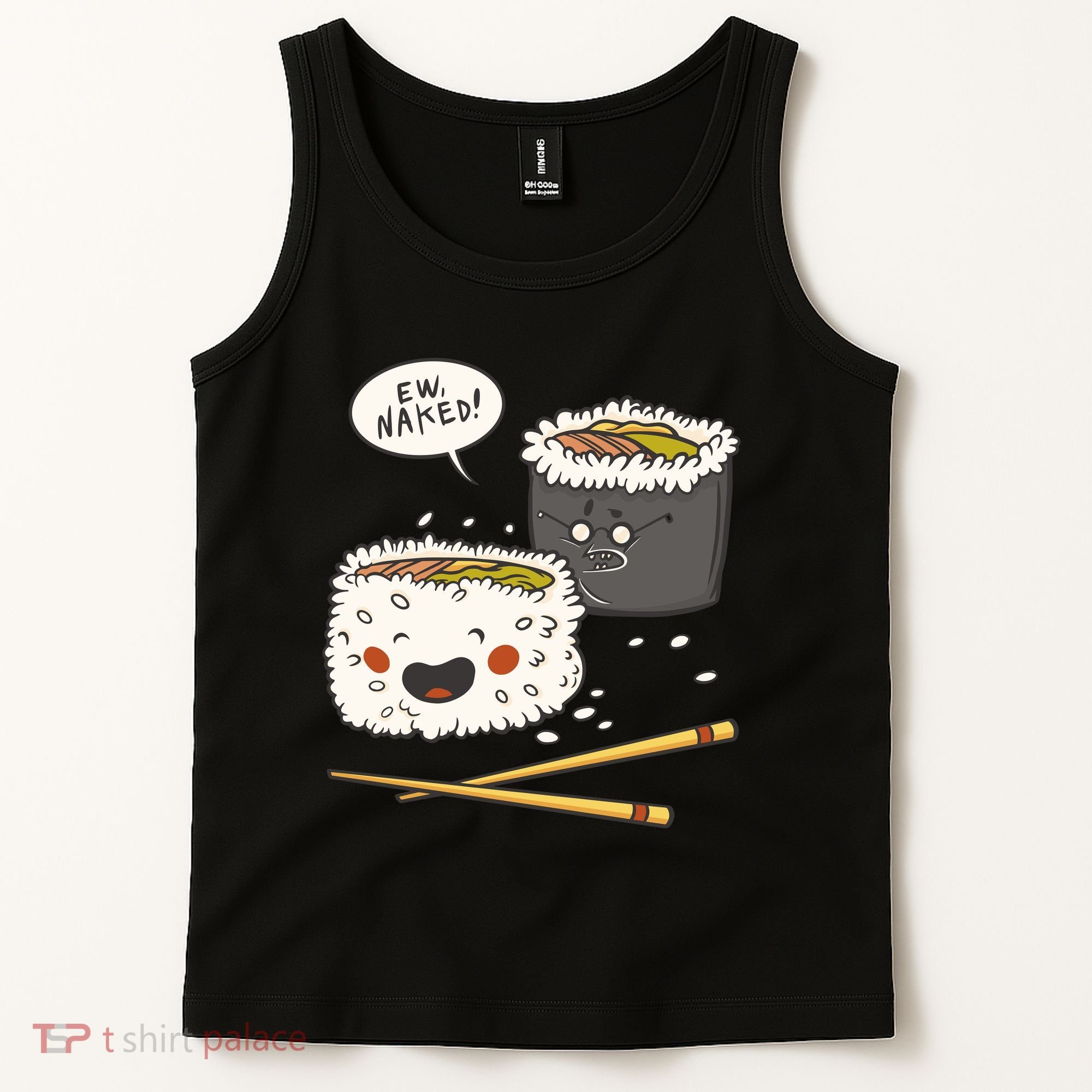 Ew Naked Funny Sushi Tank Top