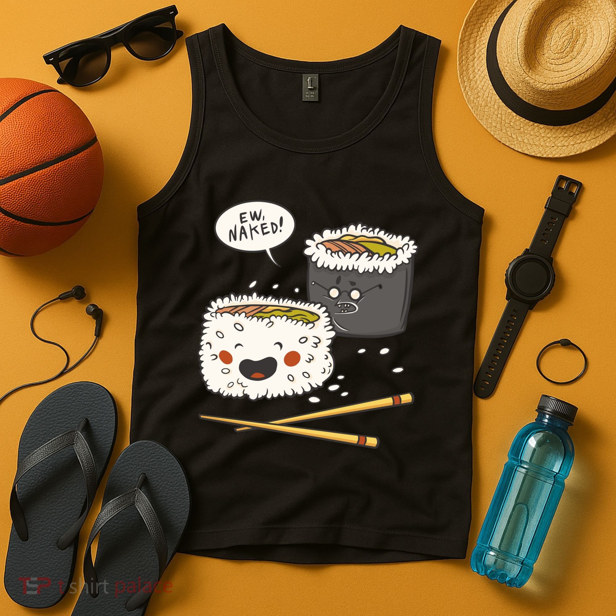 Ew Naked Funny Sushi Tank Top