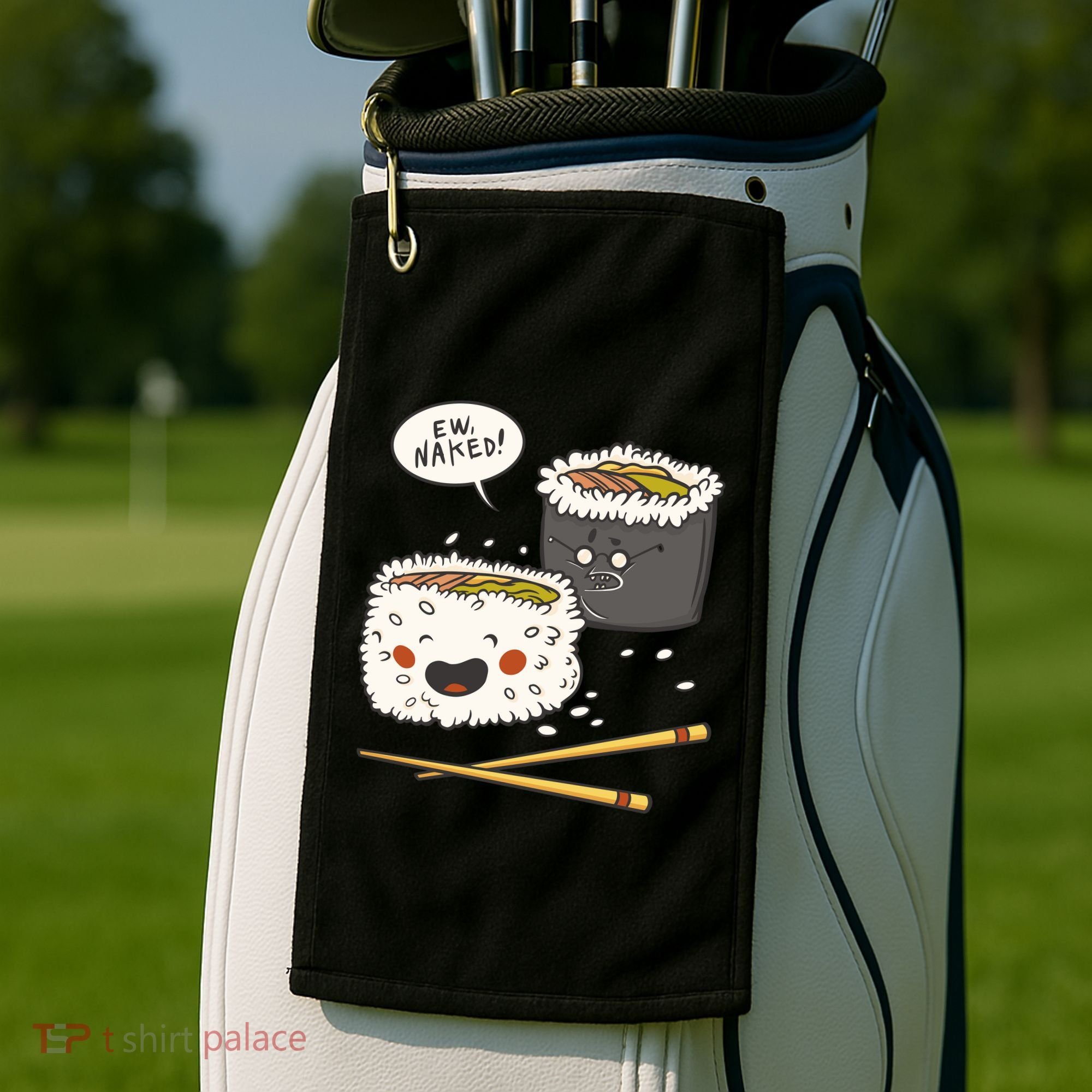 Ew Naked Funny Sushi Golf Towel