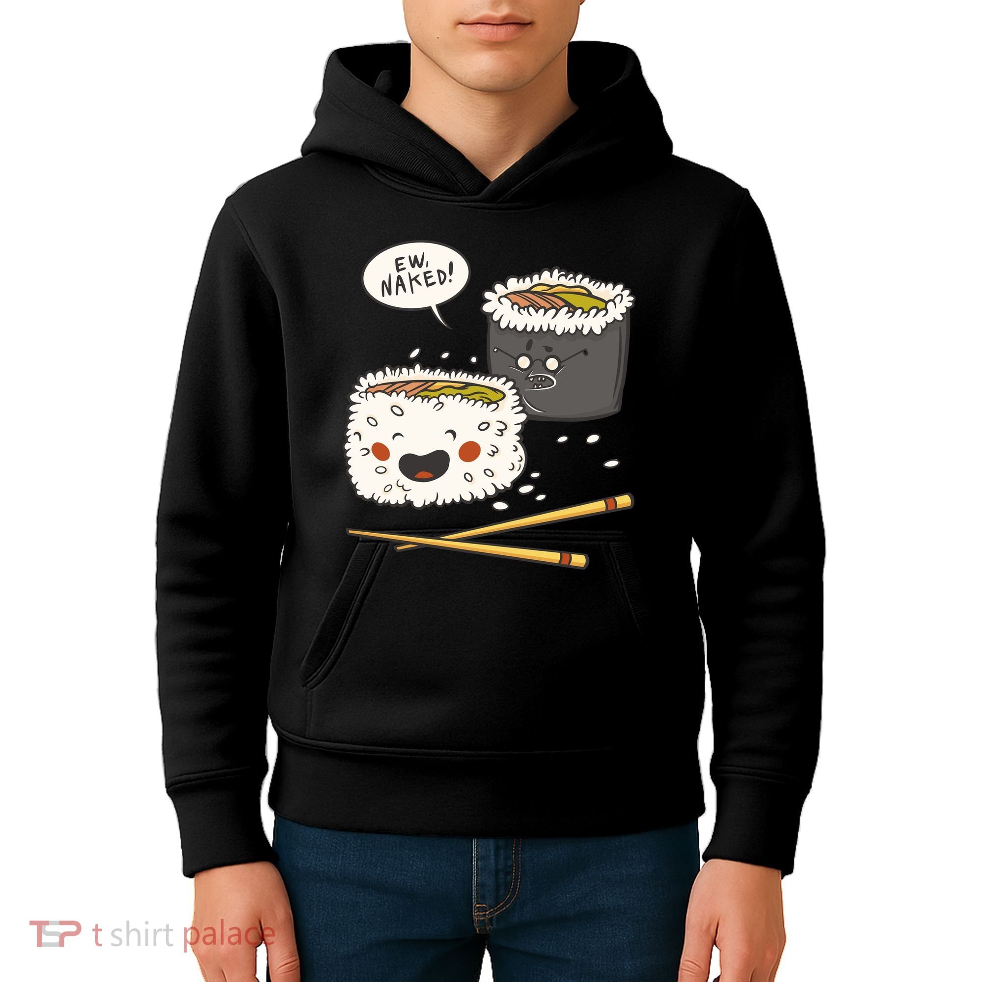 Ew Naked Funny Sushi Kids Hoodie