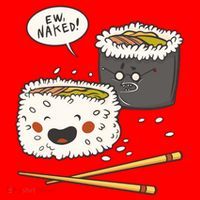 Ew Naked Funny Sushi Santa Hat thumb 1