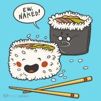 Ew Naked Funny Sushi T-Shirt thumb 6