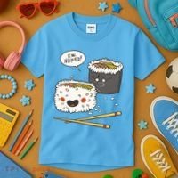 Ew Naked Funny Sushi Kids T-Shirt thumb 3