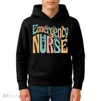 Emergency Nurse Groovy Kids Hoodie thumb 4