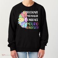 Embrace Neurodiversity Great Gift Rainbow Sunflower Adhd Autism Funny Gift Women's Sweatshirt thumb 0